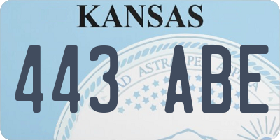 KS license plate 443ABE