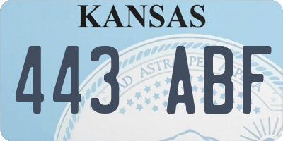KS license plate 443ABF