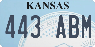 KS license plate 443ABM