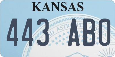 KS license plate 443ABO