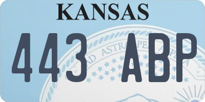 KS license plate 443ABP