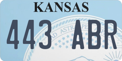 KS license plate 443ABR