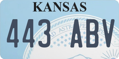 KS license plate 443ABV