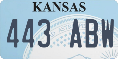 KS license plate 443ABW