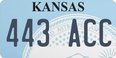 KS license plate 443ACC
