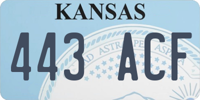 KS license plate 443ACF
