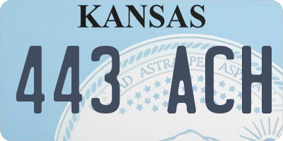 KS license plate 443ACH