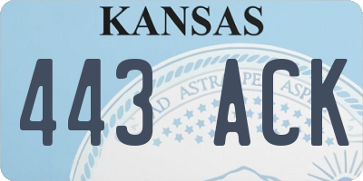 KS license plate 443ACK