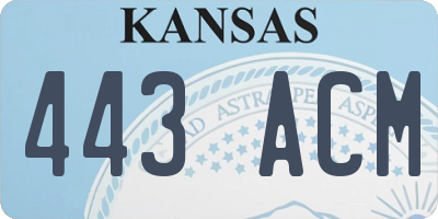 KS license plate 443ACM
