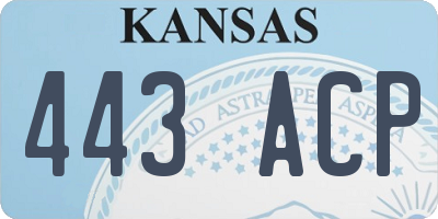 KS license plate 443ACP