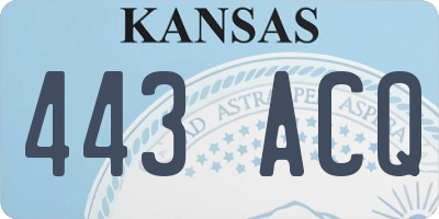 KS license plate 443ACQ