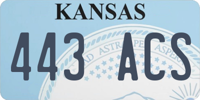 KS license plate 443ACS