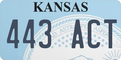 KS license plate 443ACT