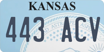 KS license plate 443ACV