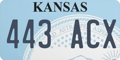 KS license plate 443ACX