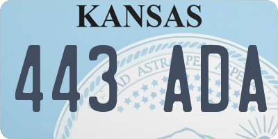KS license plate 443ADA