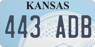 KS license plate 443ADB