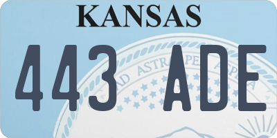 KS license plate 443ADE