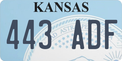 KS license plate 443ADF