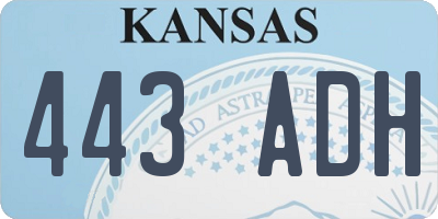 KS license plate 443ADH