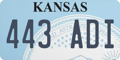 KS license plate 443ADI