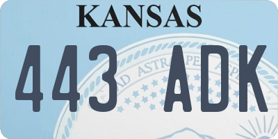 KS license plate 443ADK