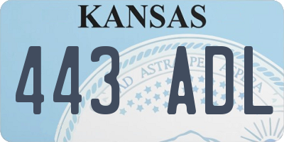 KS license plate 443ADL