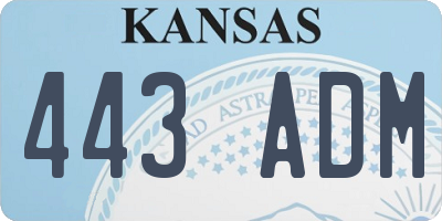 KS license plate 443ADM