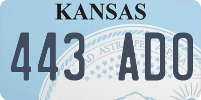 KS license plate 443ADO