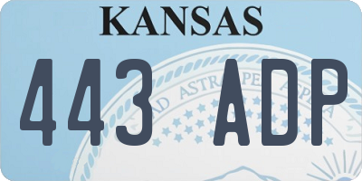 KS license plate 443ADP