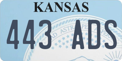 KS license plate 443ADS