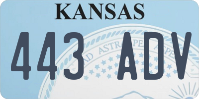 KS license plate 443ADV