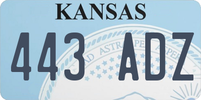 KS license plate 443ADZ