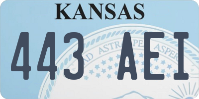 KS license plate 443AEI