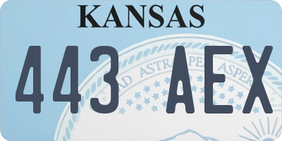 KS license plate 443AEX