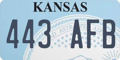 KS license plate 443AFB