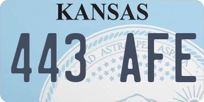 KS license plate 443AFE
