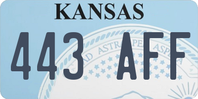 KS license plate 443AFF