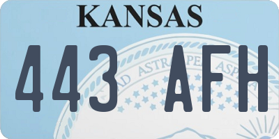 KS license plate 443AFH