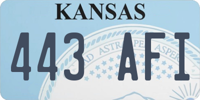 KS license plate 443AFI