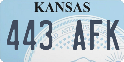 KS license plate 443AFK