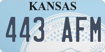 KS license plate 443AFM