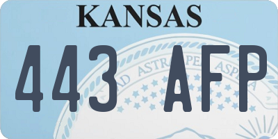 KS license plate 443AFP