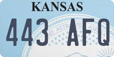 KS license plate 443AFQ
