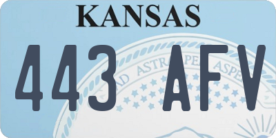 KS license plate 443AFV