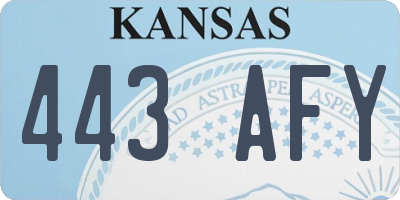 KS license plate 443AFY