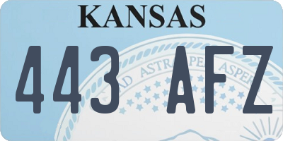 KS license plate 443AFZ