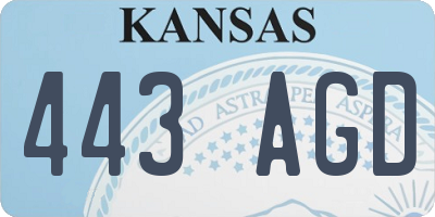 KS license plate 443AGD