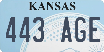 KS license plate 443AGE