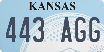 KS license plate 443AGG